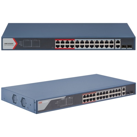 Switch POE 24 port zarządzalny Gigabit rack Hikvision DS-3E1326P-EI(B)