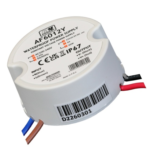 Zasilacz 12V 5A 60W LED dopuszkowy wodoodporny IP67 AF6012Y