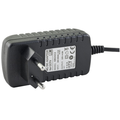 Zasilacz wtyczkowy 12V 24W 2A impulsowy do LED Kamer EB2412